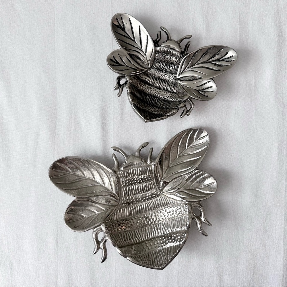 Silver Bumble Bee Trinket Dishes